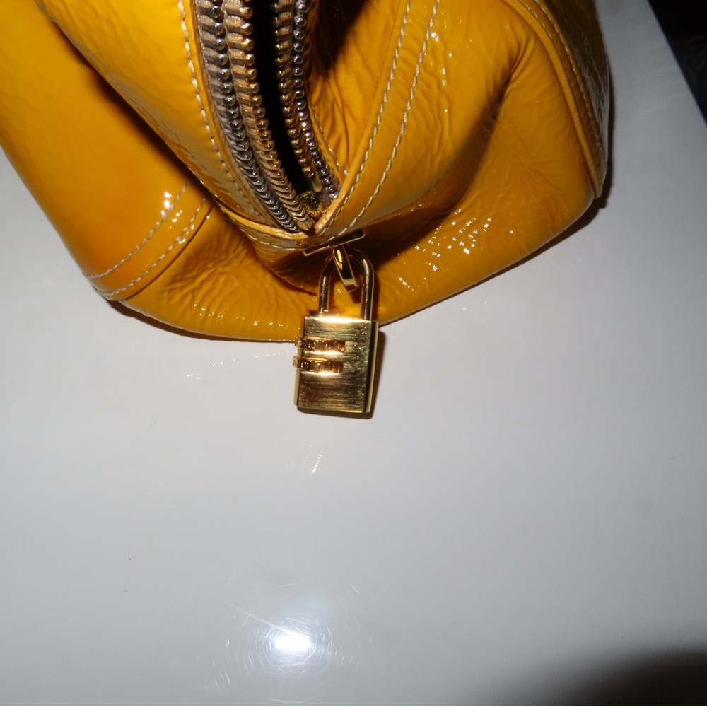 Prada Glossy Yellow Patent Leather Tote - Picture 5 of 9
